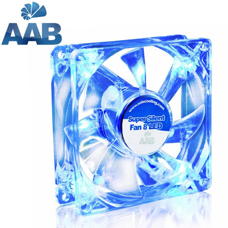Lydsvag blæser 80 mm AABCOOLING Super Silent Fan 8 BLUE LED