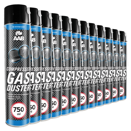 12x AABCOOLING Compressed gas duster 750ml – trykluft spray