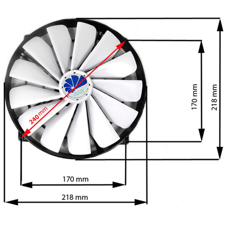 Tylus ventiliatorius 218 mm AABCOOLING Super Silent Fan 25