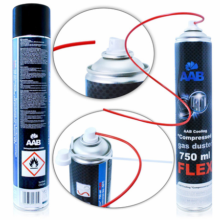 1x AABCOOLING Compressed Gas Duster FLEX 750ml – trykluft spray