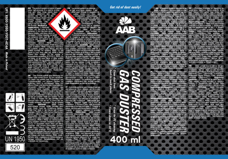 1x AABCOOLING Compressed gas duster 400ml – saspiests gaiss