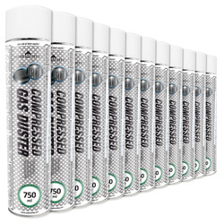 12x Home&Office Compressed Gas Duster 750ml – bombe air sec