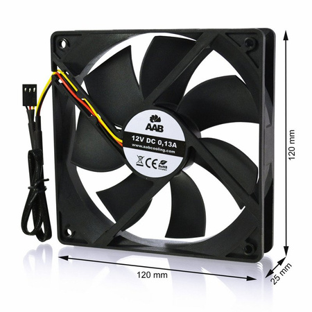 Ventilators 120 mm AABCOOLING Black Silent Fan 12