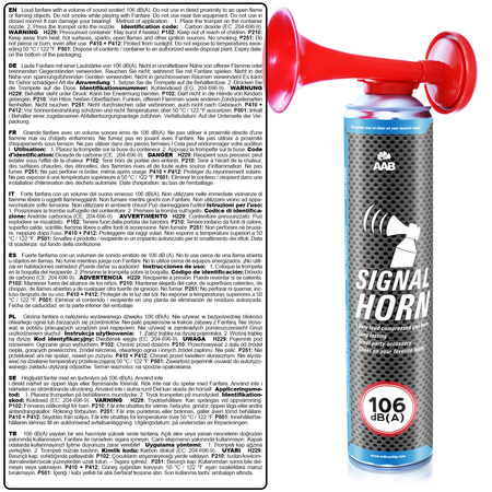 Gázkürt AABCOOLING Signal Horn 75g